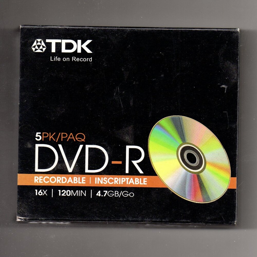 FIVE pack of TDK DVD-R CDs